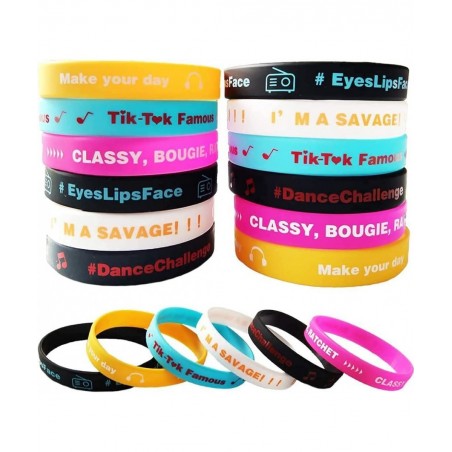 36 Pack Music Themed Silicone Bracelet Dance Challenge Party Wristbands Music Party Supplies Stuff for Girls and Boys Music F...