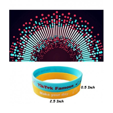 36 Pack Music Themed Silicone Bracelet Dance Challenge Party Wristbands Music Party Supplies Stuff for Girls and Boys Music F...