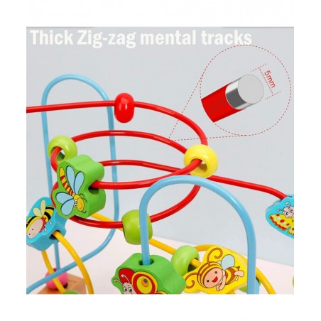 Bead Maze Toy for 1 2 3 Year Old Kids Wooden Colorful Roller Coaster Circle Toys Early Educational Toys for Toddlers First Bi...