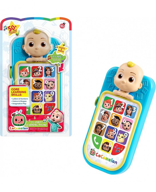 CoComelon JJ’s First Learning Toy Phone for Kids with Lights Sounds Music to Introduce Feelings Letters Numbers Colors Shapes...