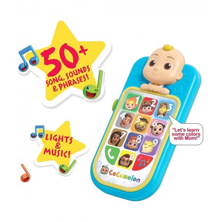 CoComelon JJ’s First Learning Toy Phone for Kids with Lights Sounds Music to Introduce Feelings Letters Numbers Colors Shapes...