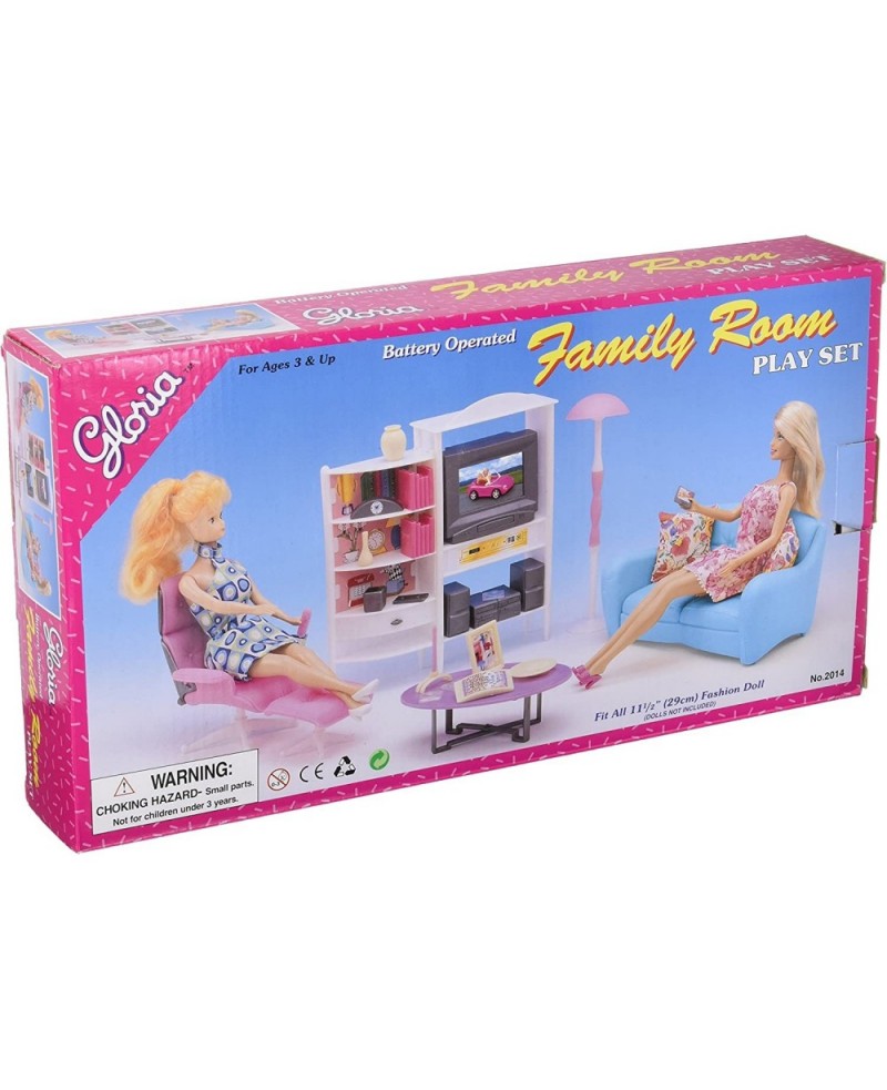Doll House Furniture Family Room TV Couch Ottoman $37.35 Doll Accessories