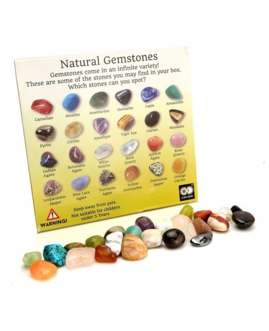 Gemstone Rock Collection Kit for Kids Geology Science Learning with Magnifier Reading Glass (Pack of 20pcs) $18.56 Educationa...