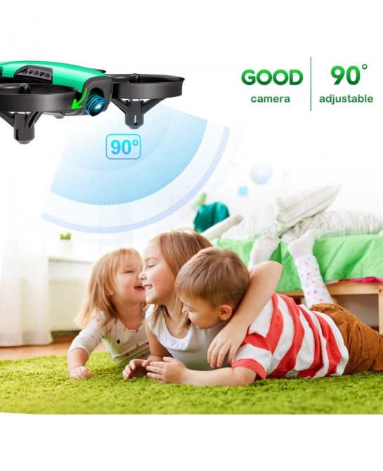 | Drones for Kids with Camera - Mini Drone Remote Control Quadcopter UAV with 90° Adjustable Camera Security Guards FPV Real ...