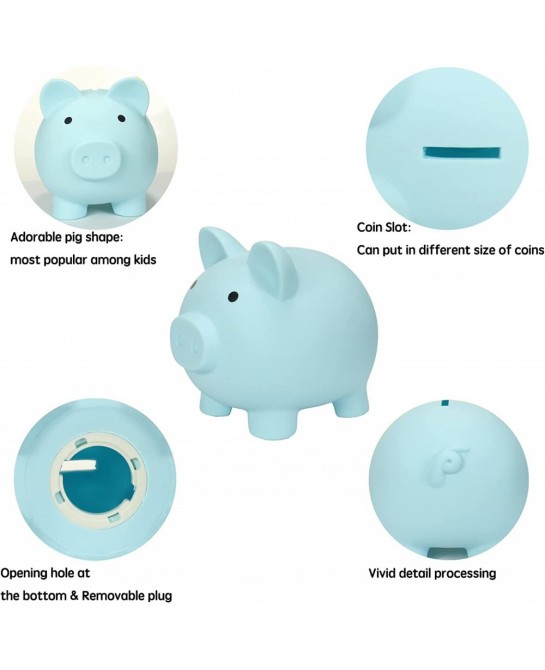 Piggy Bank | Plastic Piggy Bank | Coin Bank for Kids | Baby Shower & Birthday & Children's Day & Christmas Gift | Nursery Dec...