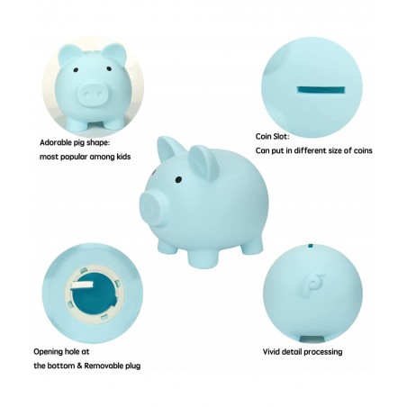 Piggy Bank | Plastic Piggy Bank | Coin Bank for Kids | Baby Shower & Birthday & Children's Day & Christmas Gift | Nursery Dec...