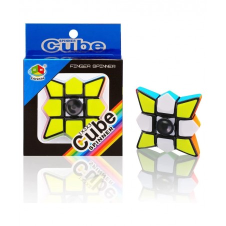 Fidget Spinner Cube 2 in 1 Stickerless Brain Teasers Magic Puzzle Spinning Top Cube Rotatable Stress Relief 1X3X3 Finger Spee...