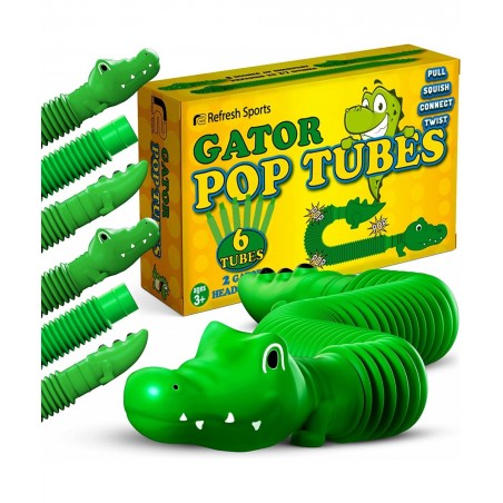 Pop Tubes Gator Pop Tube - Sensory Tubes Fidget Toy - Fun Alligator Toys for Toddlers & Kids All Ages - Best Fidgets Popping ...