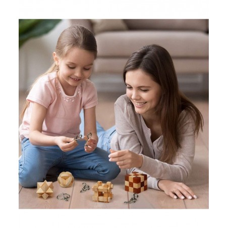 Brain Teaser Puzzle for Kids Adults Puzzle Games Wooden and Metal 3D Unlock Interlocking Puzzle Educational Toy 28Pcs $49.55 ...