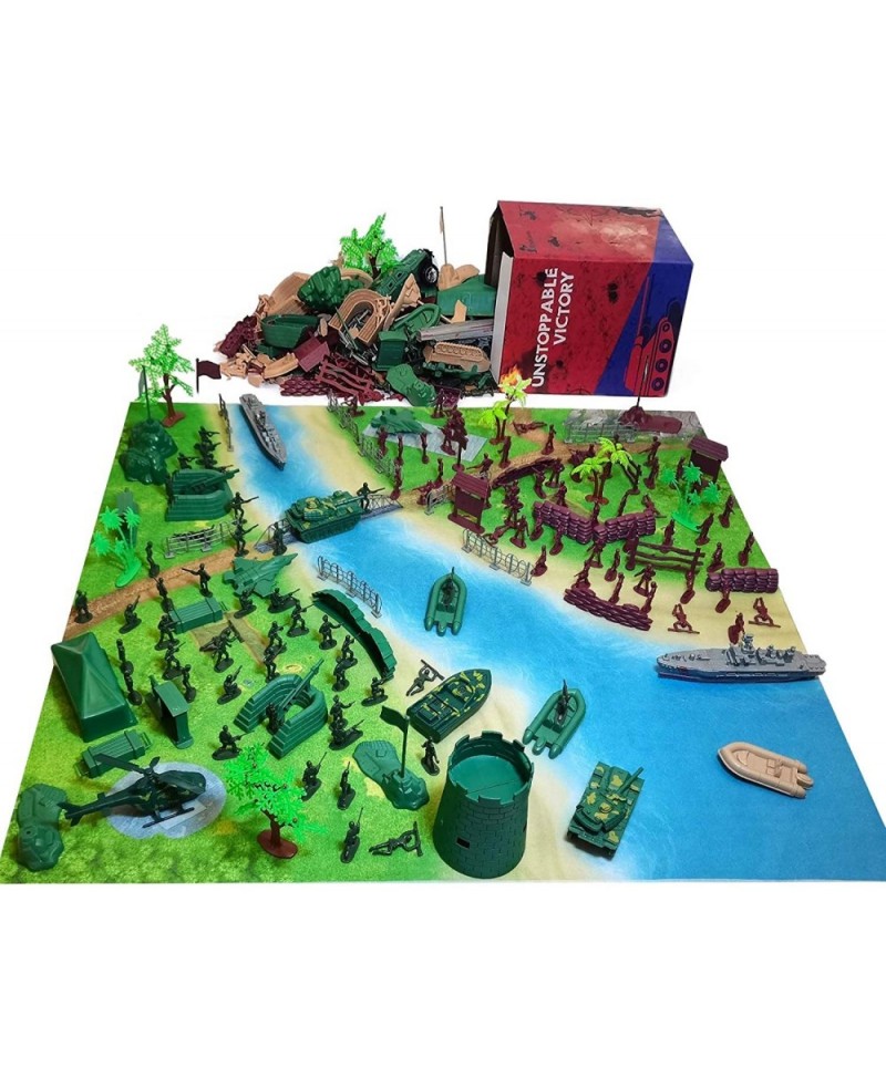 Army Men Military Set 293PCS-Mini Action Figure Play Set with Soldiers Vehicles Tanks Aircrafts & Boats-Pretend Army Base & M...