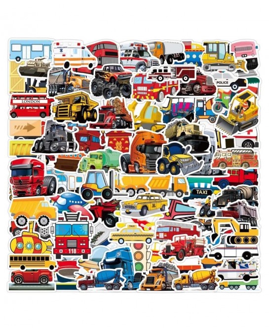 Transportation Vehicle Truck Stickers for Kids Boys Vinyl Stickers Waterproof 100 Pack Party Favors and Supplies (Constructio...