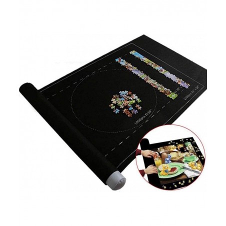 Puzzles Roll Up Floor Storage Mat Game Toys Organizer Felt - 3000 Black $21.13 Puzzle Accessories