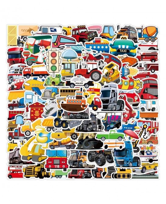 Transportation Vehicle Truck Stickers for Kids Boys Vinyl Stickers Waterproof 100 Pack Party Favors and Supplies (Constructio...