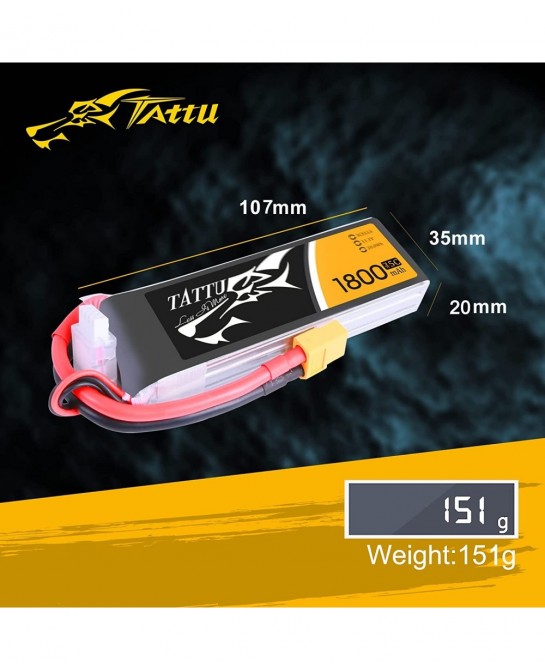 LiPo Battery Pack 1800mAh 75C 3S 11.1V with XT60 Plug for RC Helicopter Airplane Drones FPV $58.94 Hobby Remote & App Control...