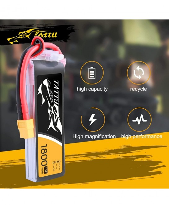 LiPo Battery Pack 1800mAh 75C 3S 11.1V with XT60 Plug for RC Helicopter Airplane Drones FPV $58.94 Hobby Remote & App Control...