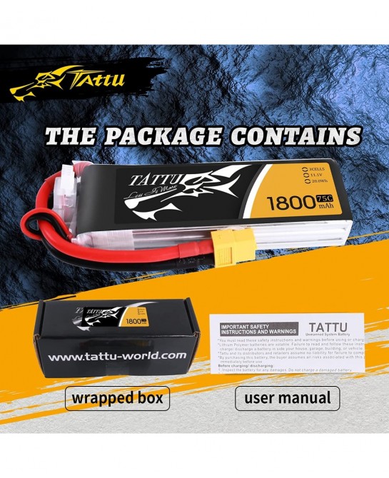 LiPo Battery Pack 1800mAh 75C 3S 11.1V with XT60 Plug for RC Helicopter Airplane Drones FPV $58.94 Hobby Remote & App Control...