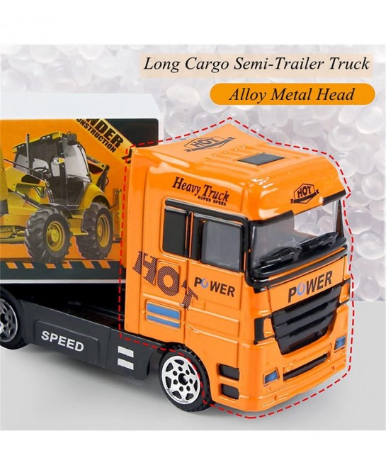 Small Diecast Construction Vehicle Toy Truck w/ Play Mat Road Signs - 23 Pcs Mini Forklift Bulldozer Excavator Mixer Dump Tru...
