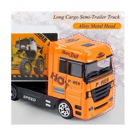 Small Diecast Construction Vehicle Toy Truck w/ Play Mat Road Signs - 23 Pcs Mini Forklift Bulldozer Excavator Mixer Dump Tru...