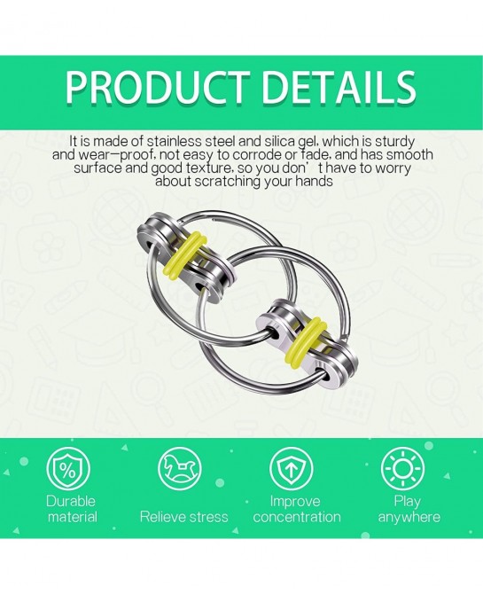15 Pieces Bike Chain Fidget Toy Flippy Chain Fidget Toy Finger Roller Chain Sensory Toy Handheld Ring Flippy Chain Decompress...