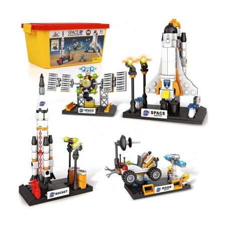 City Space Shuttle Rocket Toys STEM Aerospace Building Kit Toy with Rocket Space Shuttle Moon Buggy Satellite Best Gifts for ...