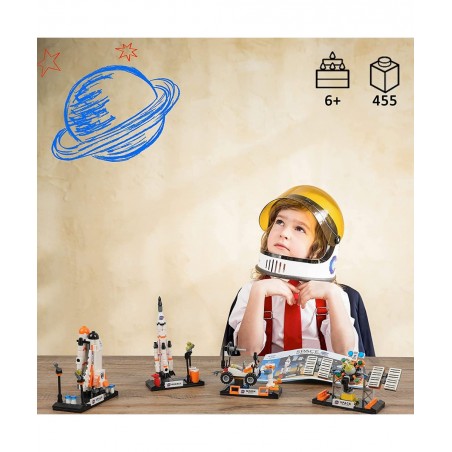 City Space Shuttle Rocket Toys STEM Aerospace Building Kit Toy with Rocket Space Shuttle Moon Buggy Satellite Best Gifts for ...