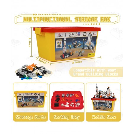 City Space Shuttle Rocket Toys STEM Aerospace Building Kit Toy with Rocket Space Shuttle Moon Buggy Satellite Best Gifts for ...