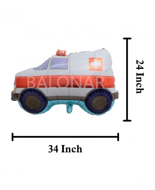 7PCS Train Ambulance Police Car School Bus Fire Truck Tank Foil Balloons Vehicles Balloons for Child Birthday Party Supplies ...
