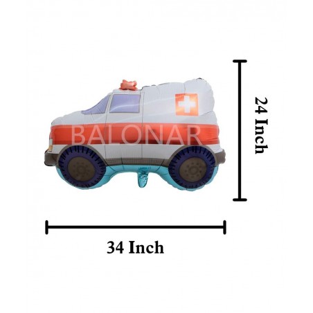 7PCS Train Ambulance Police Car School Bus Fire Truck Tank Foil Balloons Vehicles Balloons for Child Birthday Party Supplies ...