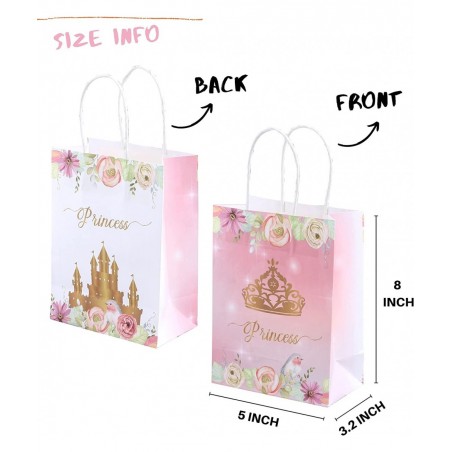 Princess Gift Bags with Handles - 16 PK - the Paper Bag Princess for Party Favor Princess Paper Bags for Princess Party Decor...