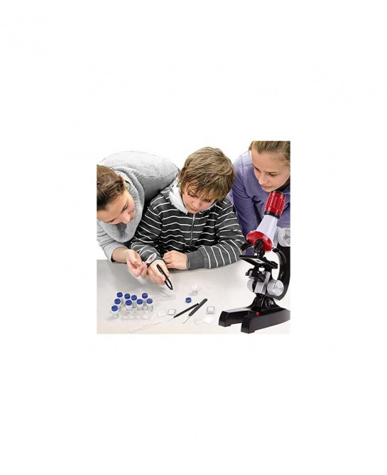 Kid Microscope Science Kits 100X 400X 1200X Trinocular Magnification Beginner Toy Home School Educational Biological Hand Hel...