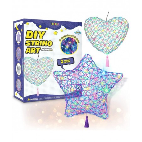 2Pack Upgraded 3D String Art Kit for Kids - Makes a Light-Up Star Lantern with Light - Teen Girl Gifts - Crafts for Girls and...