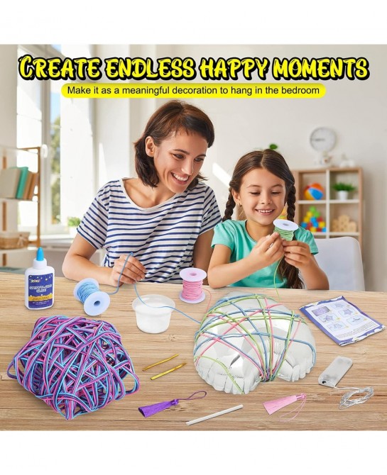 2Pack Upgraded 3D String Art Kit for Kids - Makes a Light-Up Star Lantern with Light - Teen Girl Gifts - Crafts for Girls and...