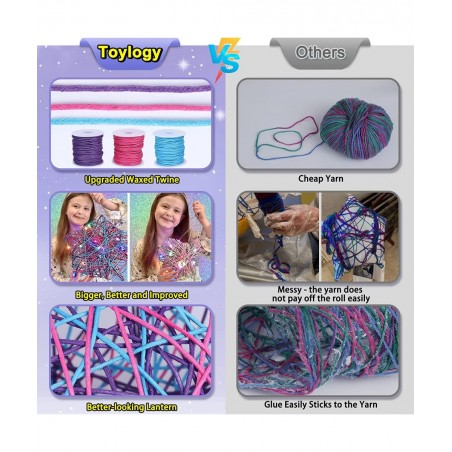 2Pack Upgraded 3D String Art Kit for Kids - Makes a Light-Up Star Lantern with Light - Teen Girl Gifts - Crafts for Girls and...