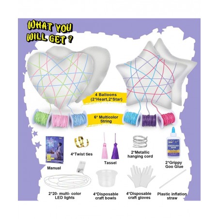 2Pack Upgraded 3D String Art Kit for Kids - Makes a Light-Up Star Lantern with Light - Teen Girl Gifts - Crafts for Girls and...