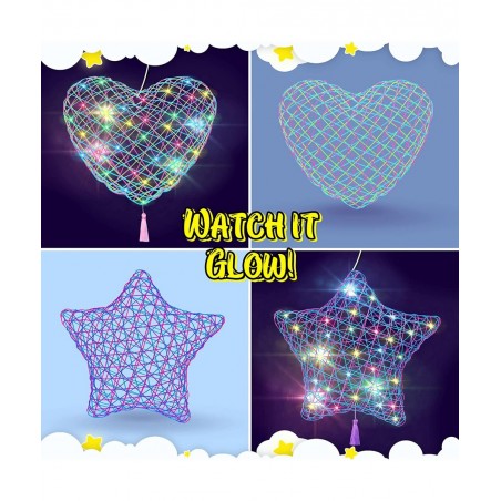 2Pack Upgraded 3D String Art Kit for Kids - Makes a Light-Up Star Lantern with Light - Teen Girl Gifts - Crafts for Girls and...