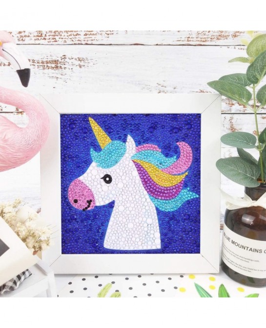 5D Diamond Painting Kits for Kids Wooden Frame Diamond Arts and Crafts for Kids Mosaic Gem Stickers by Number Kits DIY Painti...