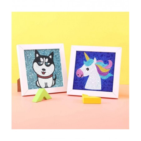 5D Diamond Painting Kits for Kids Wooden Frame Diamond Arts and Crafts for Kids Mosaic Gem Stickers by Number Kits DIY Painti...