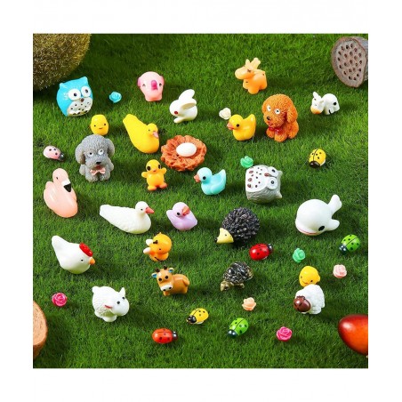 100 Pieces Mini Resin Slime Charm Duck Tiny Animal Figurine Miniature Duck Figurine Tiny Animal Figurine Micro Landscape Aqua...