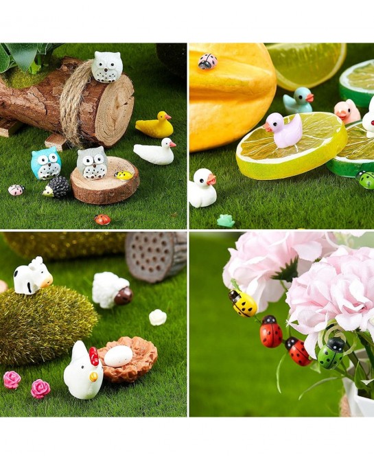 100 Pieces Mini Resin Slime Charm Duck Tiny Animal Figurine Miniature Duck Figurine Tiny Animal Figurine Micro Landscape Aqua...