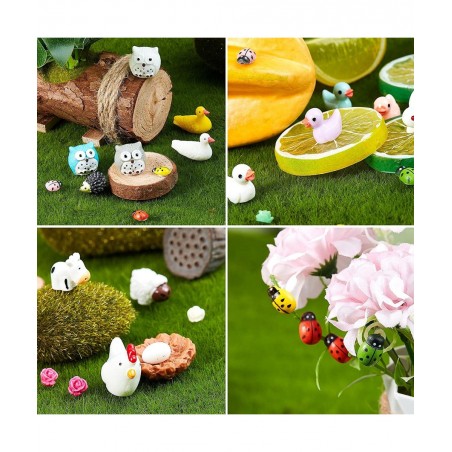 100 Pieces Mini Resin Slime Charm Duck Tiny Animal Figurine Miniature Duck Figurine Tiny Animal Figurine Micro Landscape Aqua...