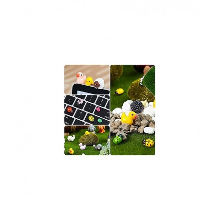 100 Pieces Mini Resin Slime Charm Duck Tiny Animal Figurine Miniature Duck Figurine Tiny Animal Figurine Micro Landscape Aqua...