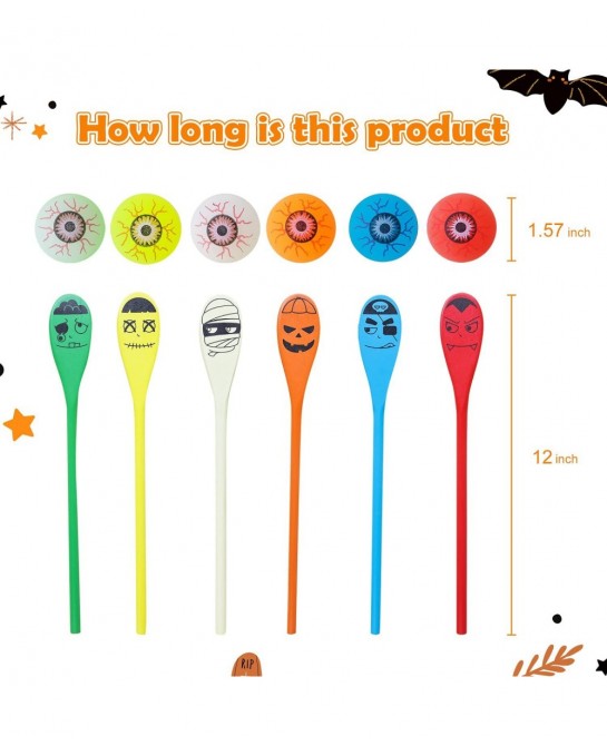 Halloween Carnival Party Game Halloween Spoon eyeball Race Game for kids Halloween Outdoor Games School Classroom Activities ...