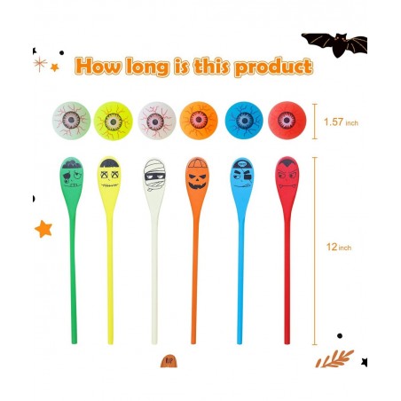 Halloween Carnival Party Game Halloween Spoon eyeball Race Game for kids Halloween Outdoor Games School Classroom Activities ...