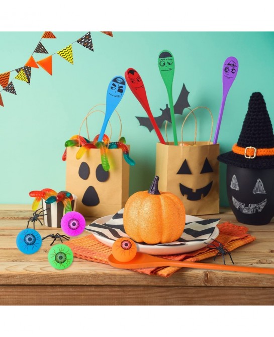 Halloween Carnival Party Game Halloween Spoon eyeball Race Game for kids Halloween Outdoor Games School Classroom Activities ...
