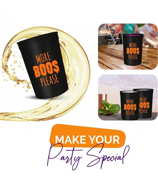 Halloween Party Cups - Set of 12 Orange or White 16oz Stadium Cups Perfect for a Halloween Party Halloween Favors Trick or Tr...