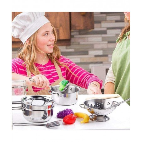 JOYSAE Play Kitchen Pots and Pans Set Kids Kitchen Set with Stainless Steel Cookware Playset Kitchen Pretend Toys for Kids $3...