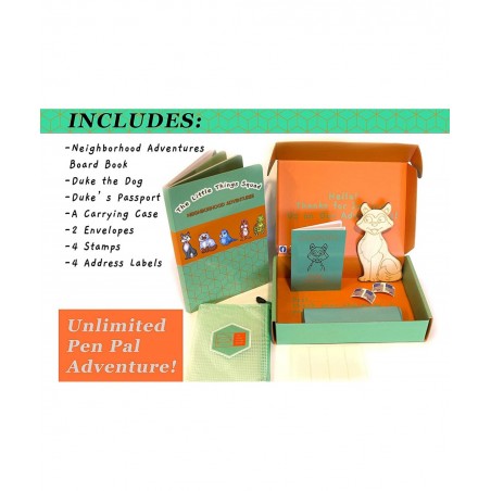 Pen Pal Kit for Kids - – Duke The Dog | Includes: Board Book Stamps Envelopes | Letter Writing Decorating Creative Toy Gift f...