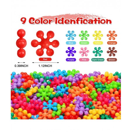 400PCS Building Toys Blocks for Kids Ages 2-8 STEM Toys Educational Interlocking Plastic Connect Block Snowflake Toys Prescho...