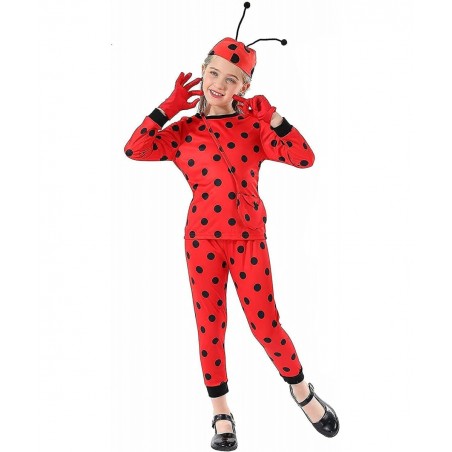 Girls Ladybug Costume Halloween Carnival Masquerade Fantasy Costume Set 3-10 Years Kids Amazing Gift (Red Small) $27.75 Kids'...