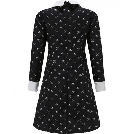 Girls Wednesday Addams Costume Dress Kids Family Halloween Costumes with Socks Skull Long Sleeve Pugsley Cosplay Party $49.82...